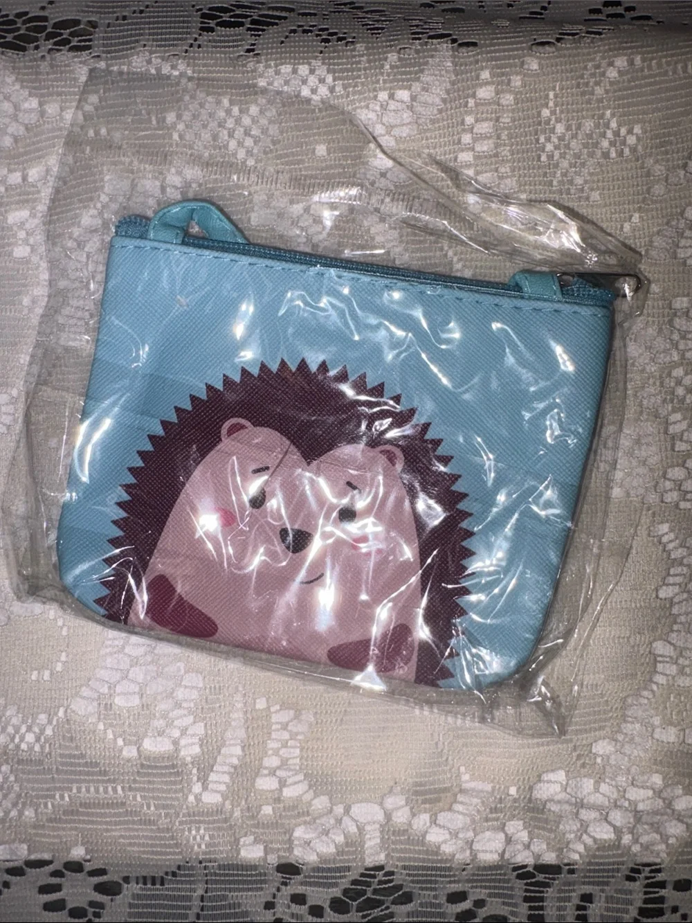 Kids Animal Zip Wallet - Purple Bear, Blue Hedgehog, Cream Puppy